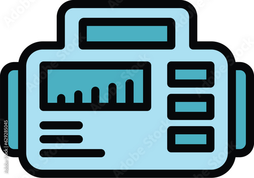 Medical oxygen concentrator icon outline vector. Home equipment. Portable therapy color flat