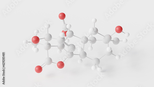 gibberellic acid molecule 3d, molecular structure, ball and stick model, structural chemical formula hormone