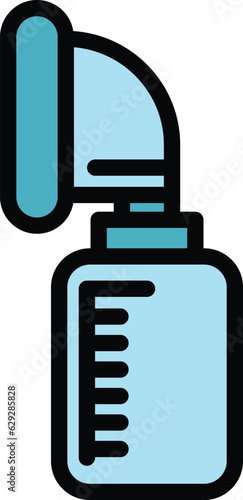 Oxygen bottle icon outline vector. Medical concentrator. Home equipment color flat