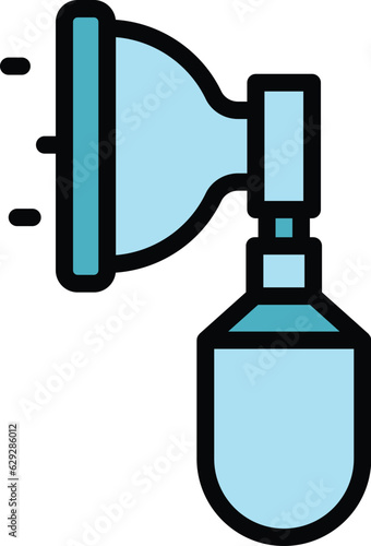 Nasal oxygen icon outline vector. Medical concentrator. Home equipment color flat