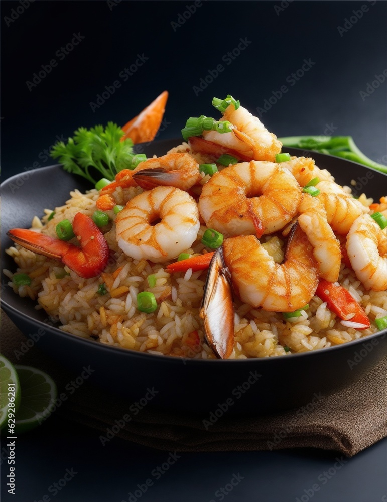fried shrimp with rice fried shrimp with rice
