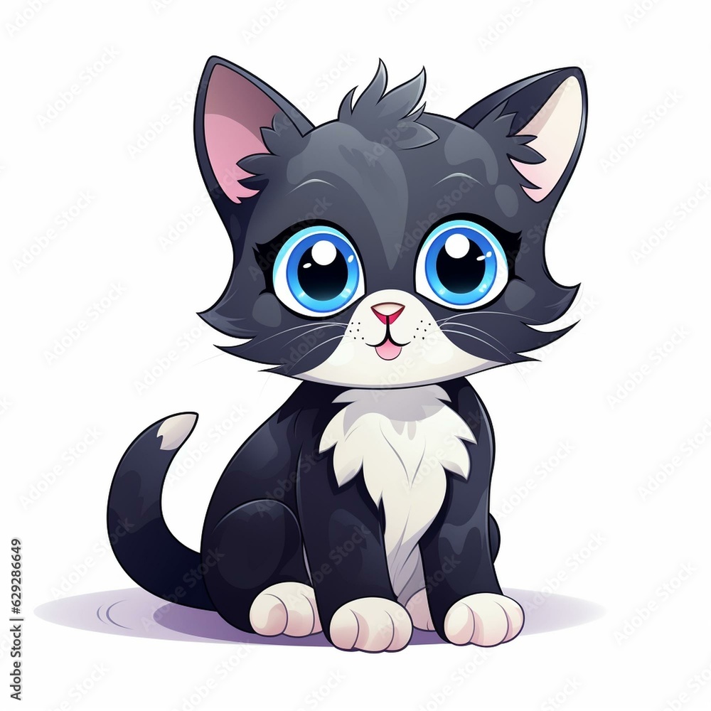 Cat Clipart Cartoon Vector With White Background Stock Illustration Cat Clipart Cartoon Vector With White Background Stock Illustration