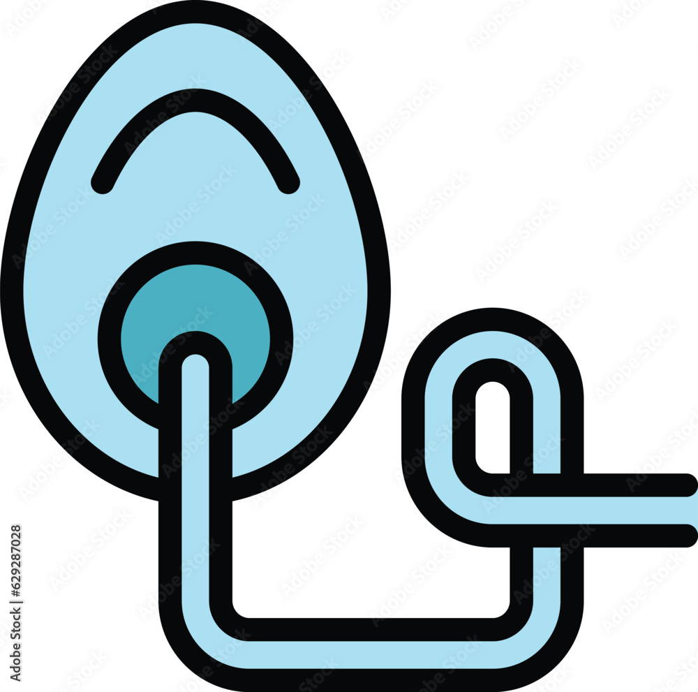 Respiratory force mask icon outline vector. Medical oxygen. Home equipment color flat Respiratory force mask icon outline vector. Medical oxygen. Home equipment color flat