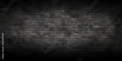 Grunge brick texture. Vintage retro Background. Rustic stone wall. Old brickwork abstract. Dark black bricks background. Wallpaper design
