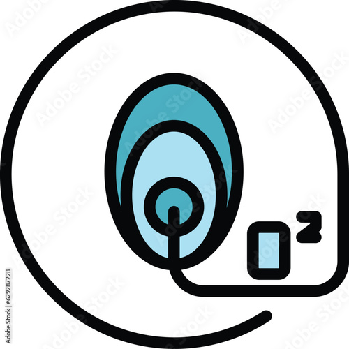 Oxygen new mask icon outline vector. Medical concentrator. Home equipment color flat