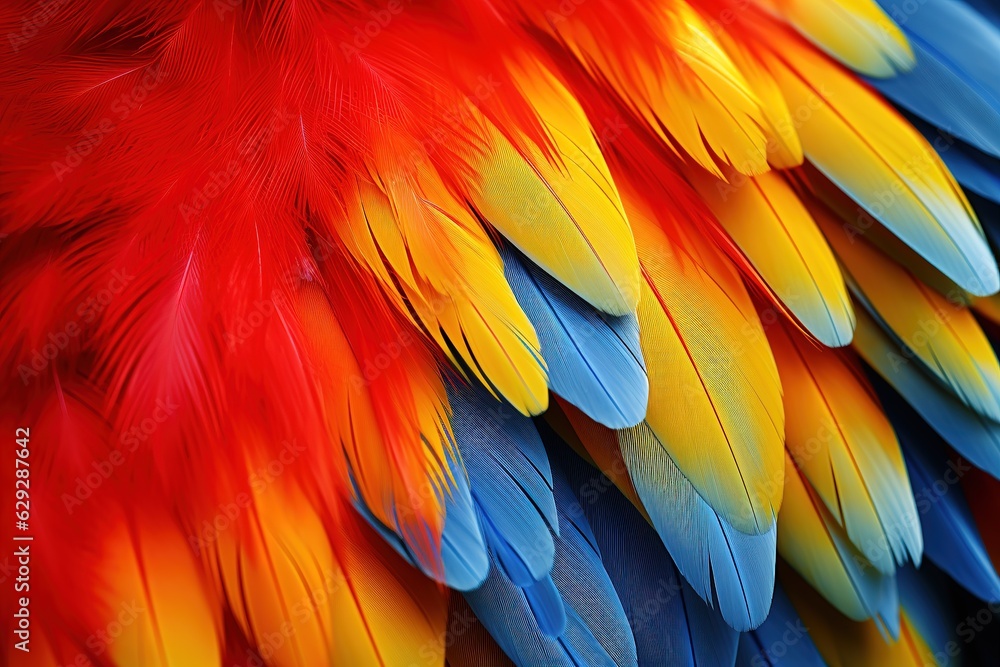 Obraz premium Colorful macaw feathers