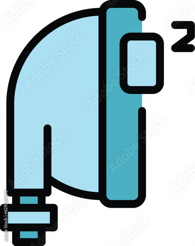 Oxygen mask icon outline vector. Medical concentrator. Home equipment color flat