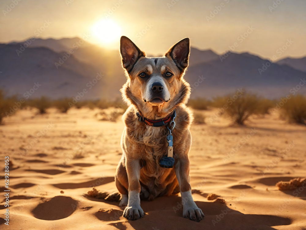 dog in the desert
