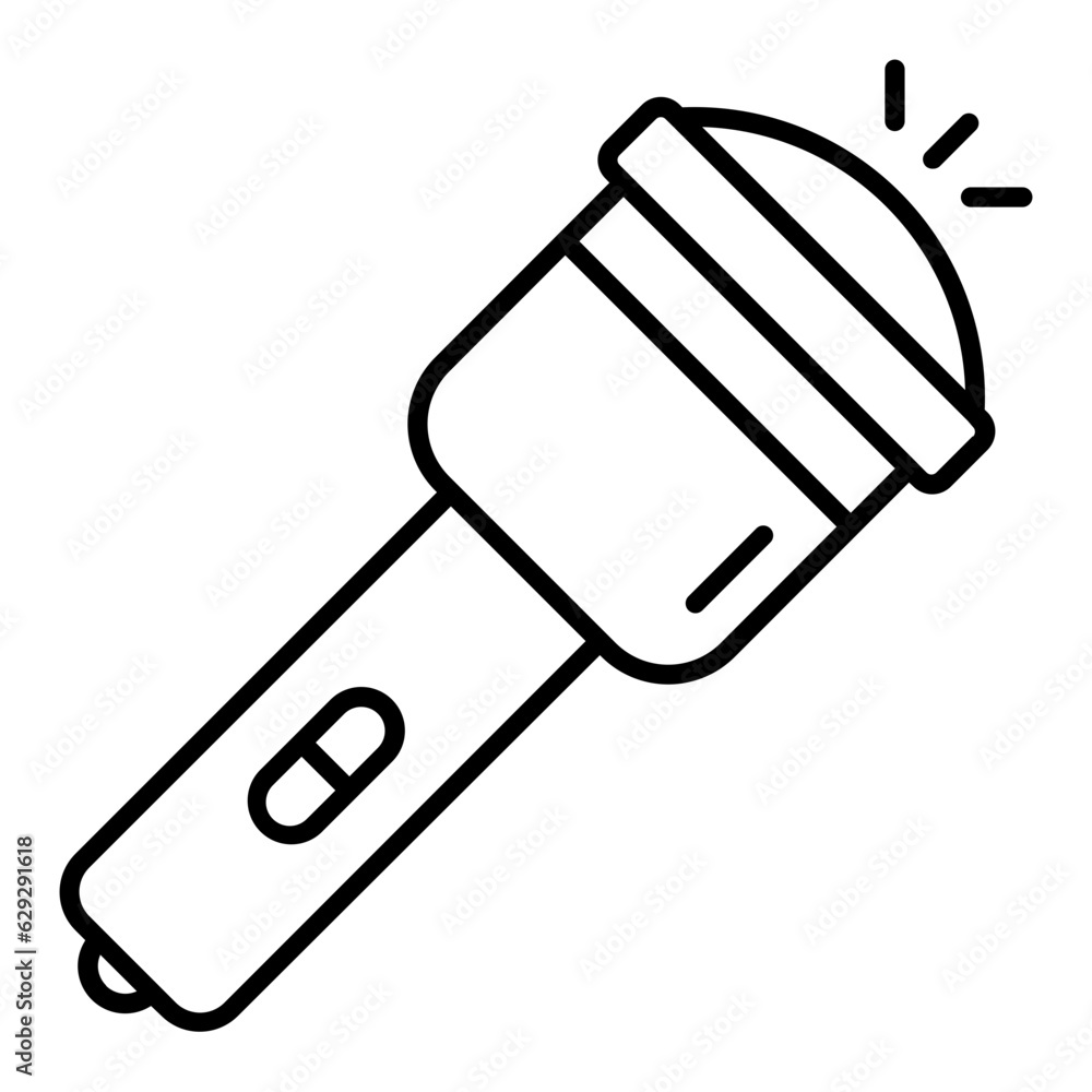 Flashlight Line Icon Flashlight Line Icon