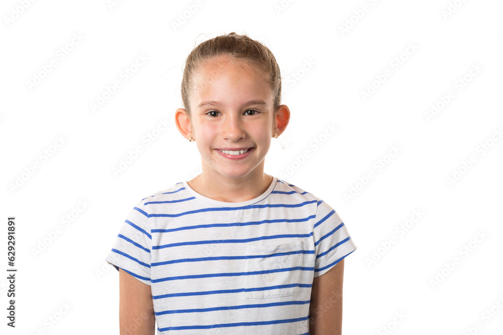 Cute european smiling little girl isolated on white background. Cute european smiling little girl isolated on white background.