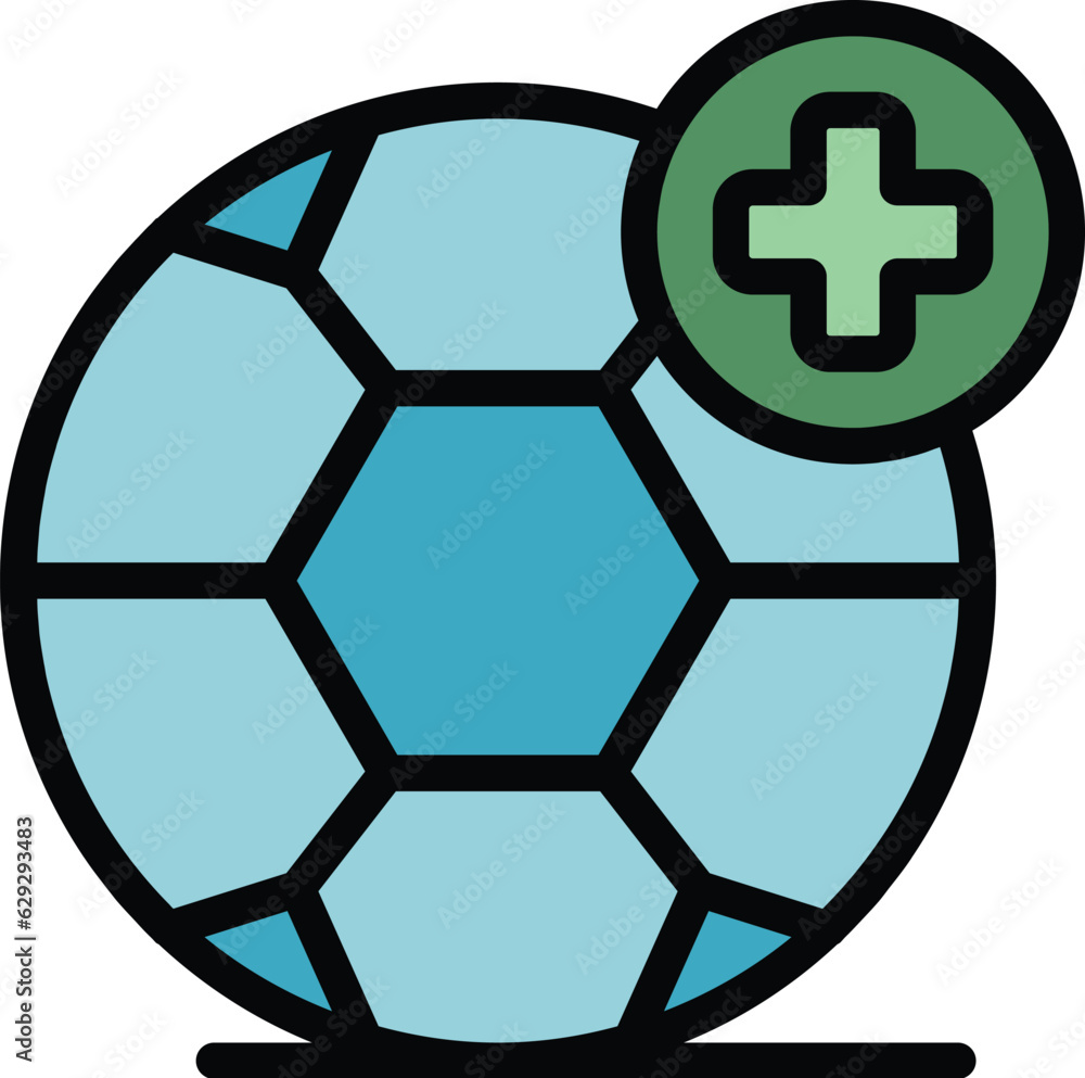 Football medical help icon outline vector. Sport doctor. Physical therapy color flat Football medical help icon outline vector. Sport doctor. Physical therapy color flat