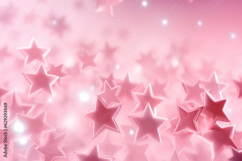 Abstract shiny background with pink color stars. AI generated Abstract shiny background with pink color stars. AI generated