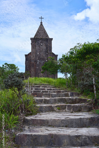 The Church of Mount Bokor at the Bokor National Park in Kampot  Cambodia 