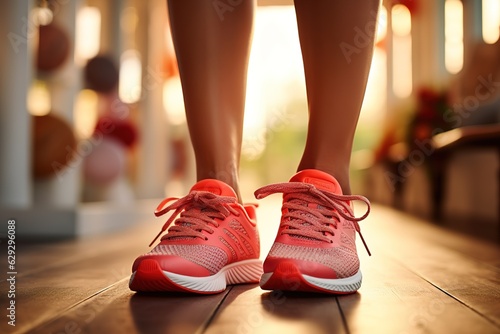 Running shoes in the gym  workout time click
