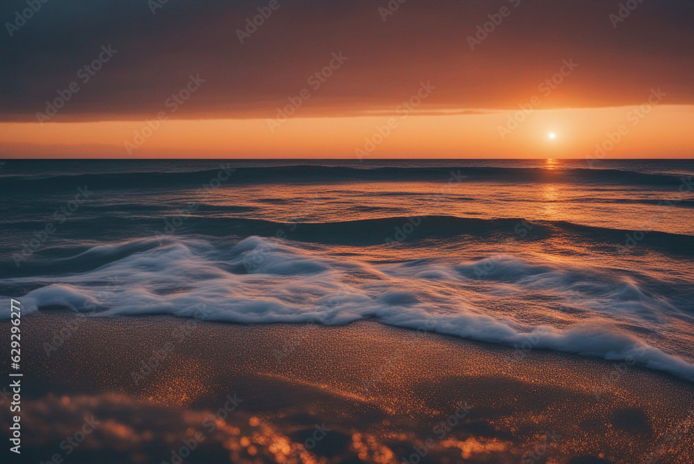 Fototapeta premium Summer sunset on the beach