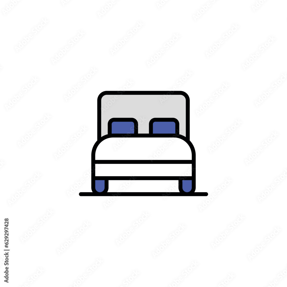 Bed Room icon design with white background stock illustration
