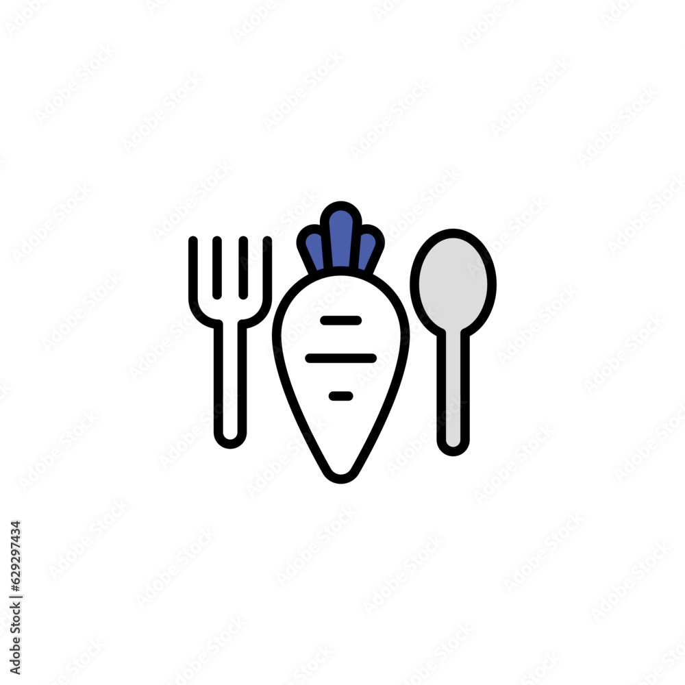 Vegan Menu icon design with white background stock illustration Vegan Menu icon design with white background stock illustration