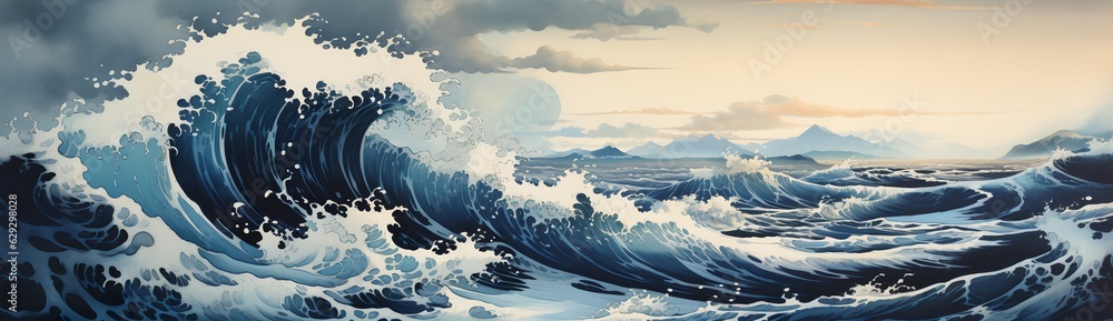 Painting waves, generative ai