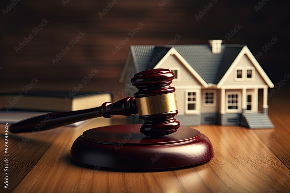 Real estate property auction or foreclosure litigation concept. Real estate property auction or foreclosure litigation concept.