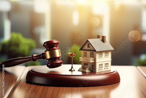 Real estate property auction or foreclosure litigation concept.
