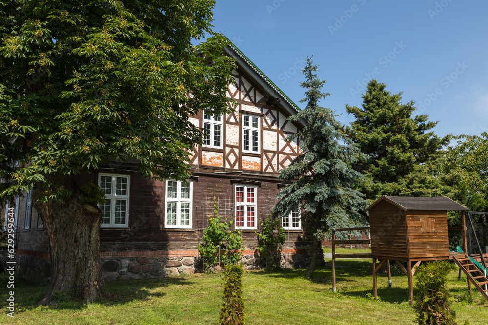 Traditional buildings of peasant architecture in Zulawy Wislane.