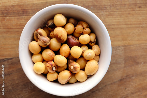 bowl of jugo beans. Also known as Bambara groundnuts photo