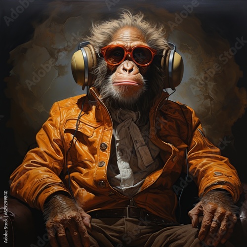 monkey wearing glasses and jacket © vie_art