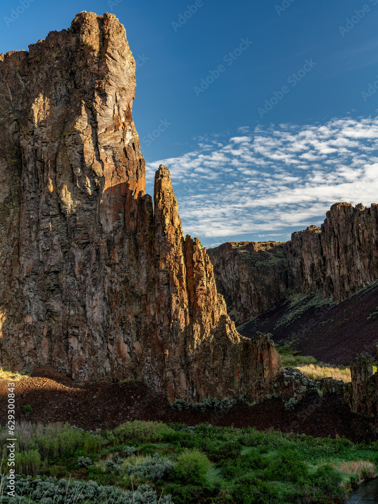 Sunrise in a desert canyon on the Owyhee River Idaho