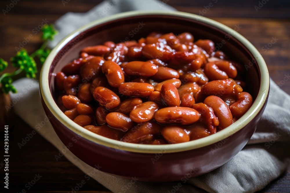 Boston baked beans delicious food. Generative AI Boston baked beans delicious food. Generative AI