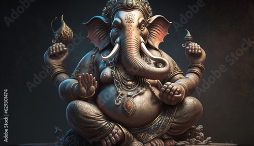 Indian god Ganesh realistic impressive Ai generated art