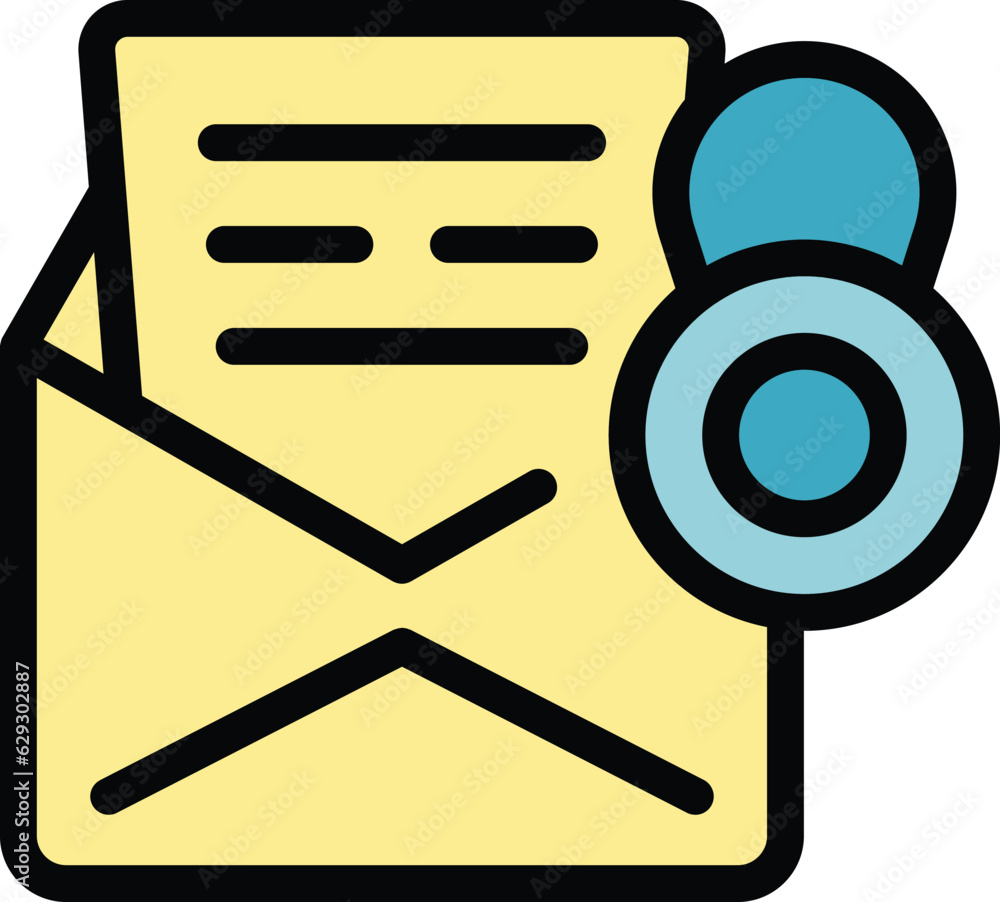 Mail overview icon outline vector. Economic result. Data finance color flat Mail overview icon outline vector. Economic result. Data finance color flat