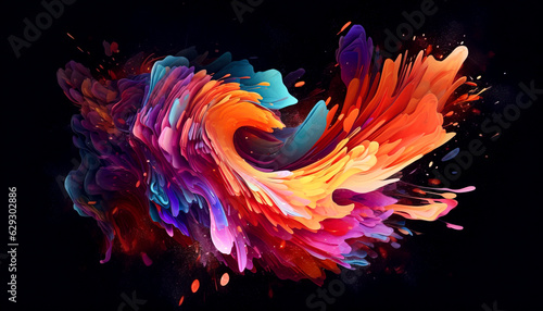 Colorful Artistry: Creamy Paint Unleashes Creative Brilliance created with Generative AI technology