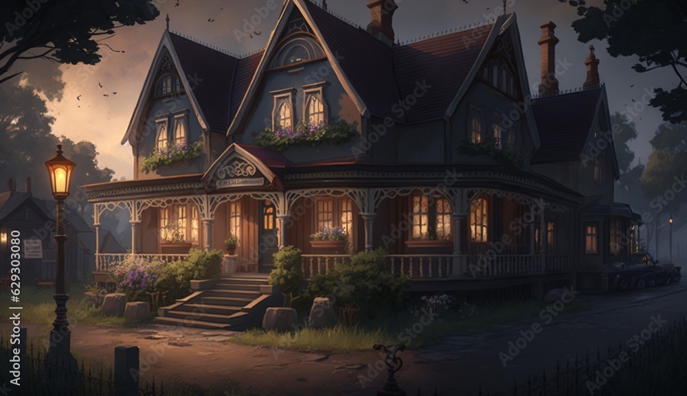 Inn in the house illustration beautiful image Ai generated art Inn in the house illustration beautiful image Ai generated art