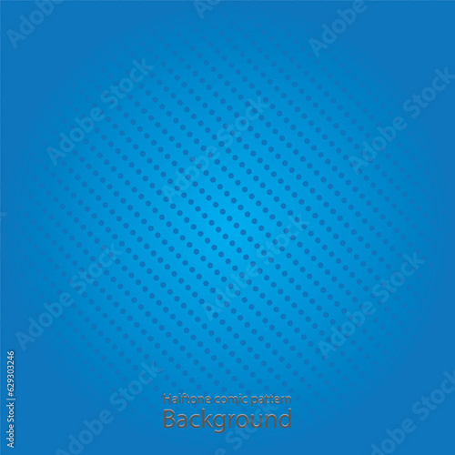 Halftone comic pattern. Blue pop art background