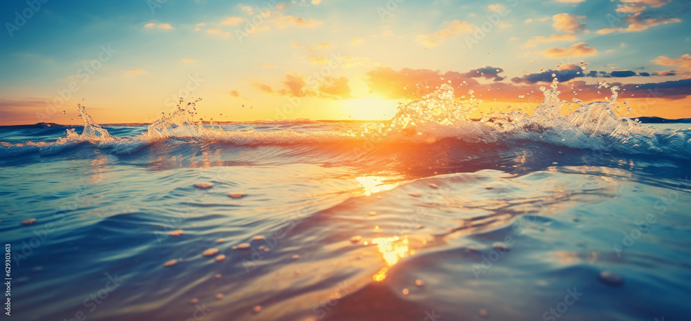 素晴らしい波と海の背景画像　Amazing Waves and Sea Background Images　Generative AI