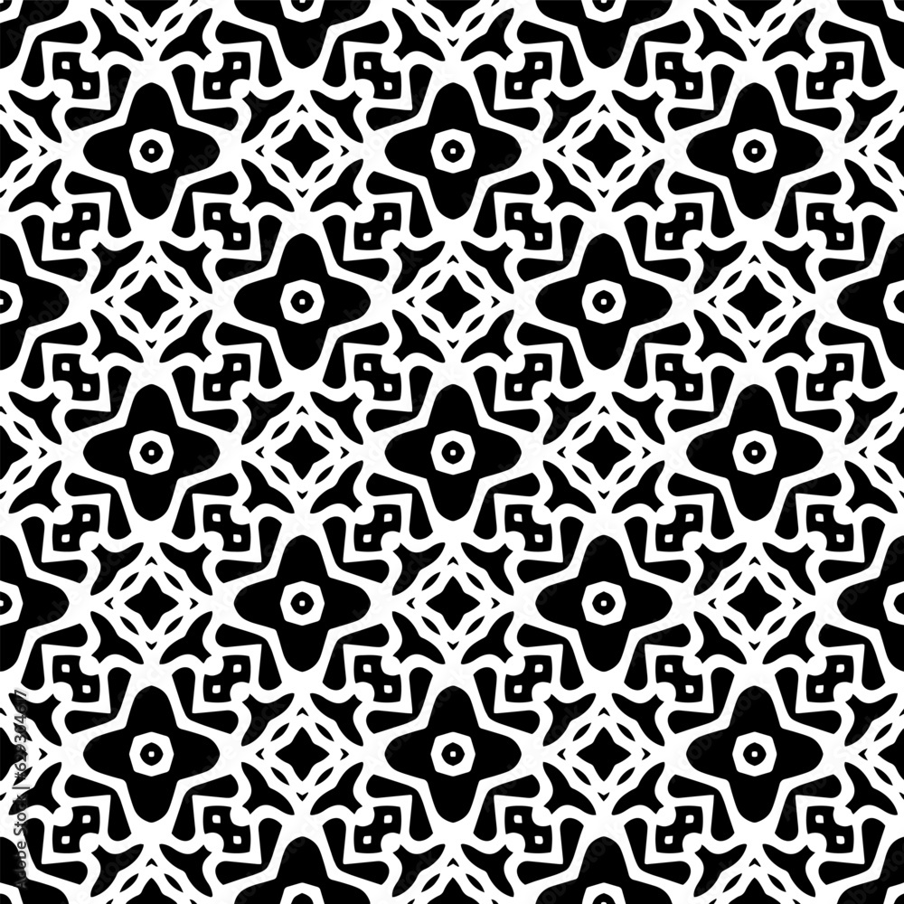 Black and white geometric seamless pattern with abstact shapes. Repeat pattern for fashion, textile design, on wall paper, wrapping paper, fabrics and home decor. Black and white geometric seamless pattern with abstact shapes. Repeat pattern for fashion, textile design, on wall paper, wrapping paper, fabrics and home decor.