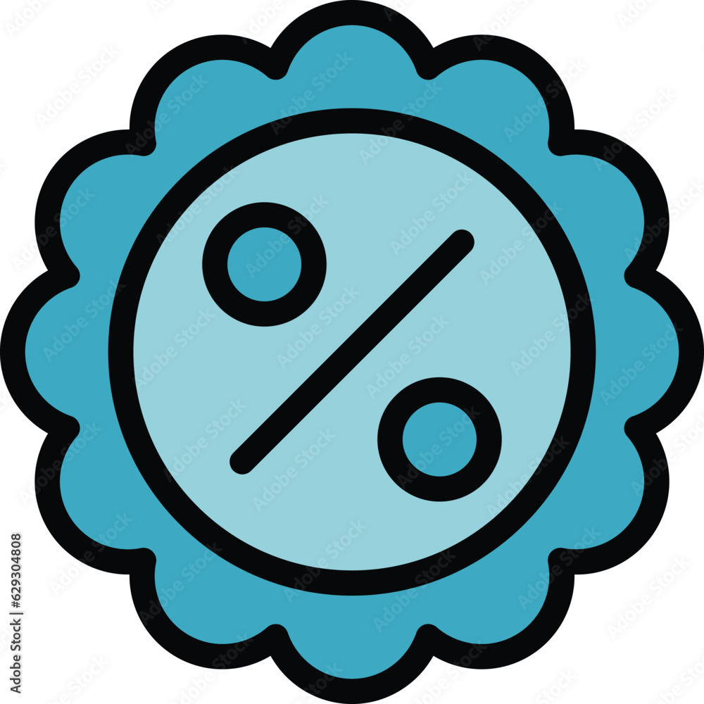 Promo offer icon outline vector. Code promotion. Digital price color flat Promo offer icon outline vector. Code promotion. Digital price color flat