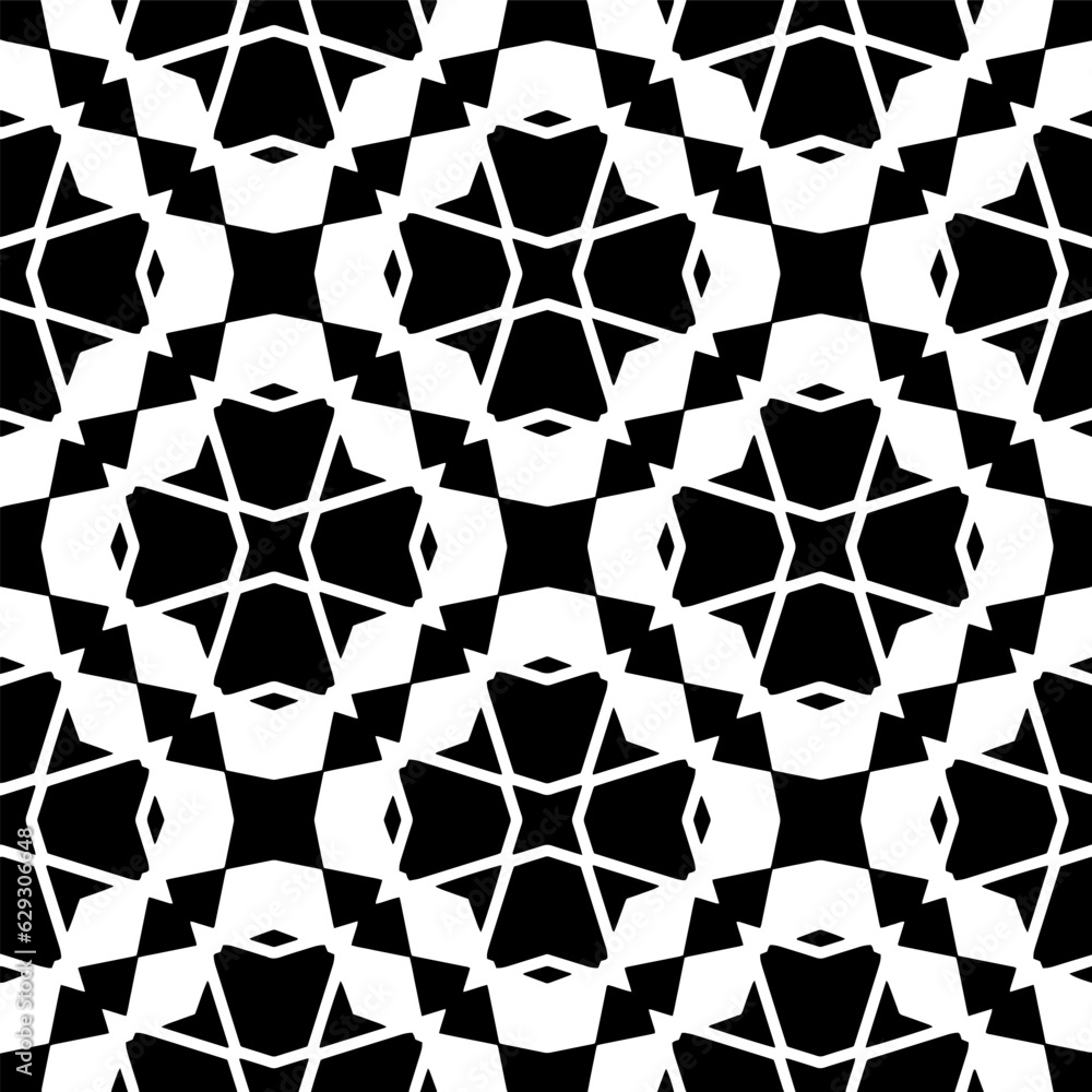Black and white geometric seamless pattern with abstact shapes. Repeat pattern for fashion, textile design, on wall paper, wrapping paper, fabrics and home decor. Black and white geometric seamless pattern with abstact shapes. Repeat pattern for fashion, textile design, on wall paper, wrapping paper, fabrics and home decor.