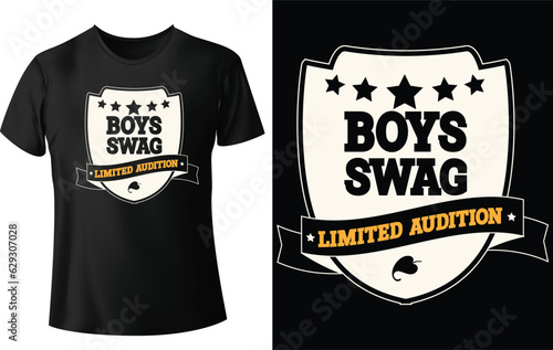 Trending typography boys swag black tshirt design concept