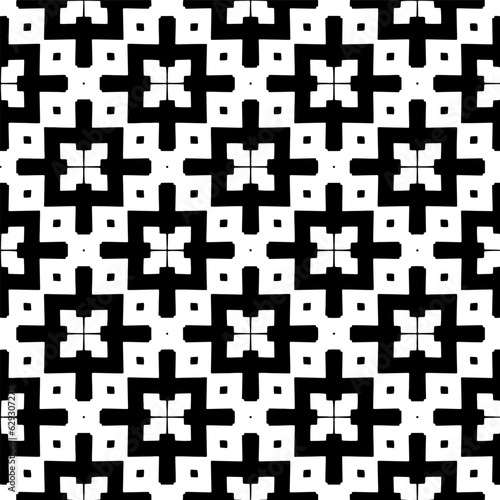 Black and white geometric seamless pattern with abstact shapes. Repeat pattern for fashion, textile design, on wall paper, wrapping paper, fabrics and home decor.