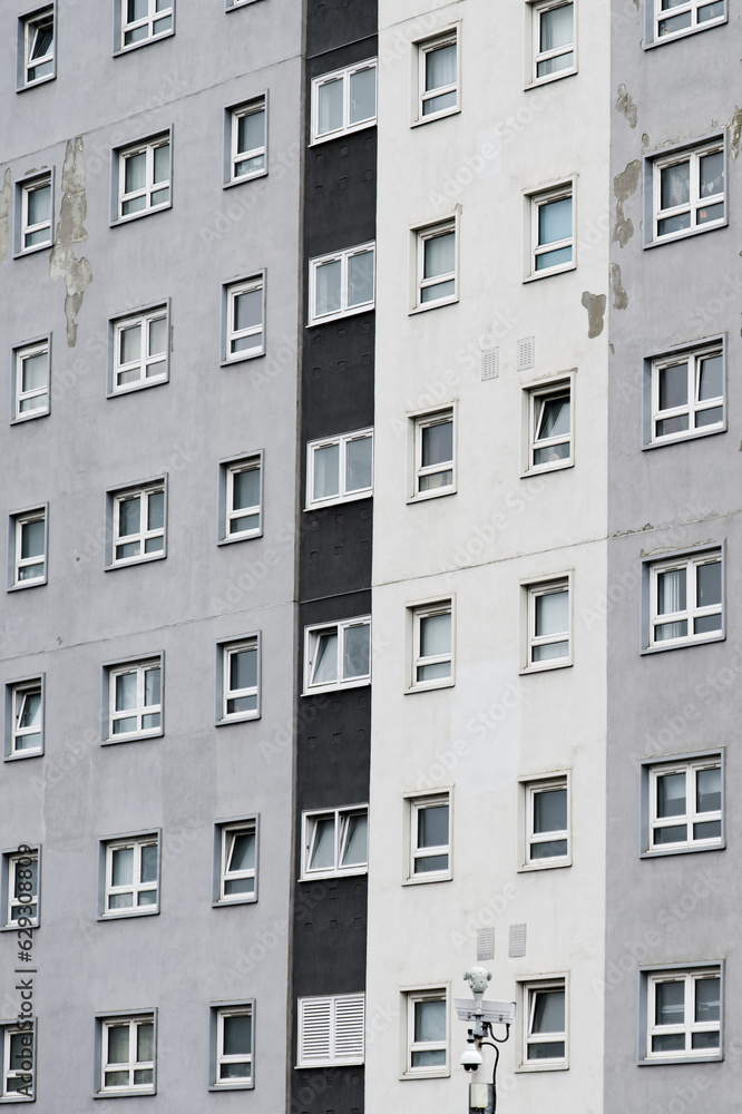 High rise council flats in poor housing estate