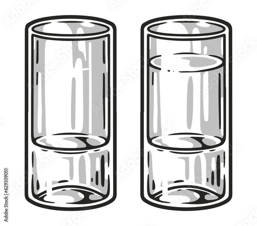 Glasses of tequila sticker monochrome