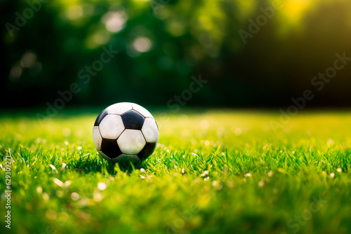 soccer ball on green grass © Aspirinka