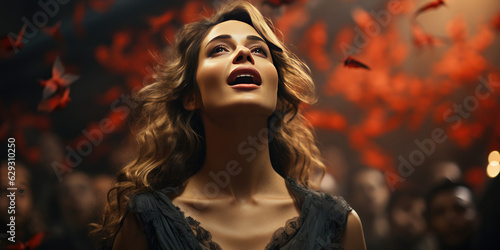 female singing in opera stage