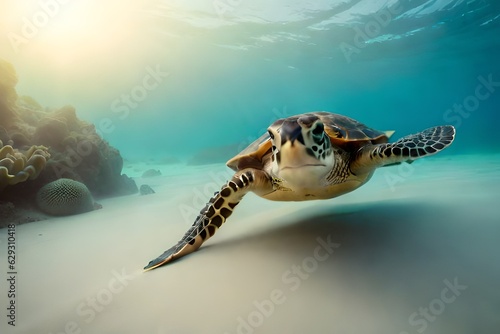 sea turtle swimming