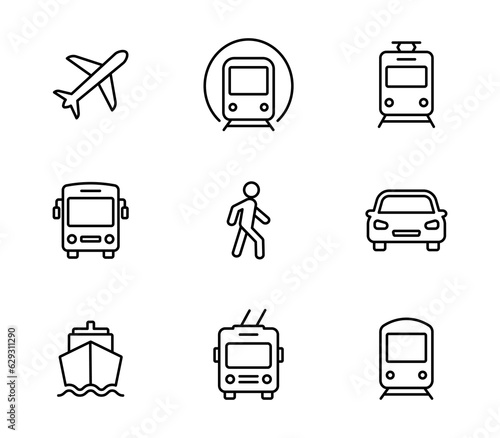 Fotografia Transport icons set