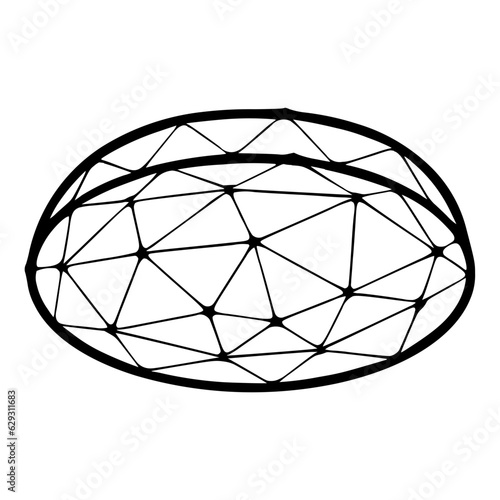 Circle polygonal icon isolated on white background