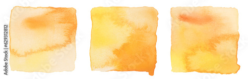 Wallpaper Mural PNG Ink watercolor hand drawn square stain blot on  transparent. Wet yellow pastel color paper texture background. Set. Torontodigital.ca