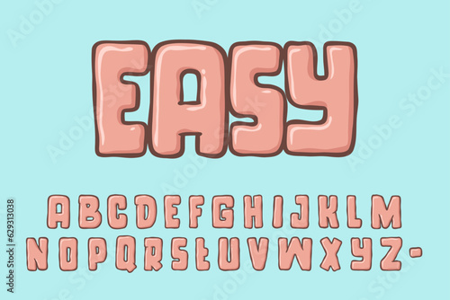 Alphabet Pink Soft Graffiti Cartoon vector