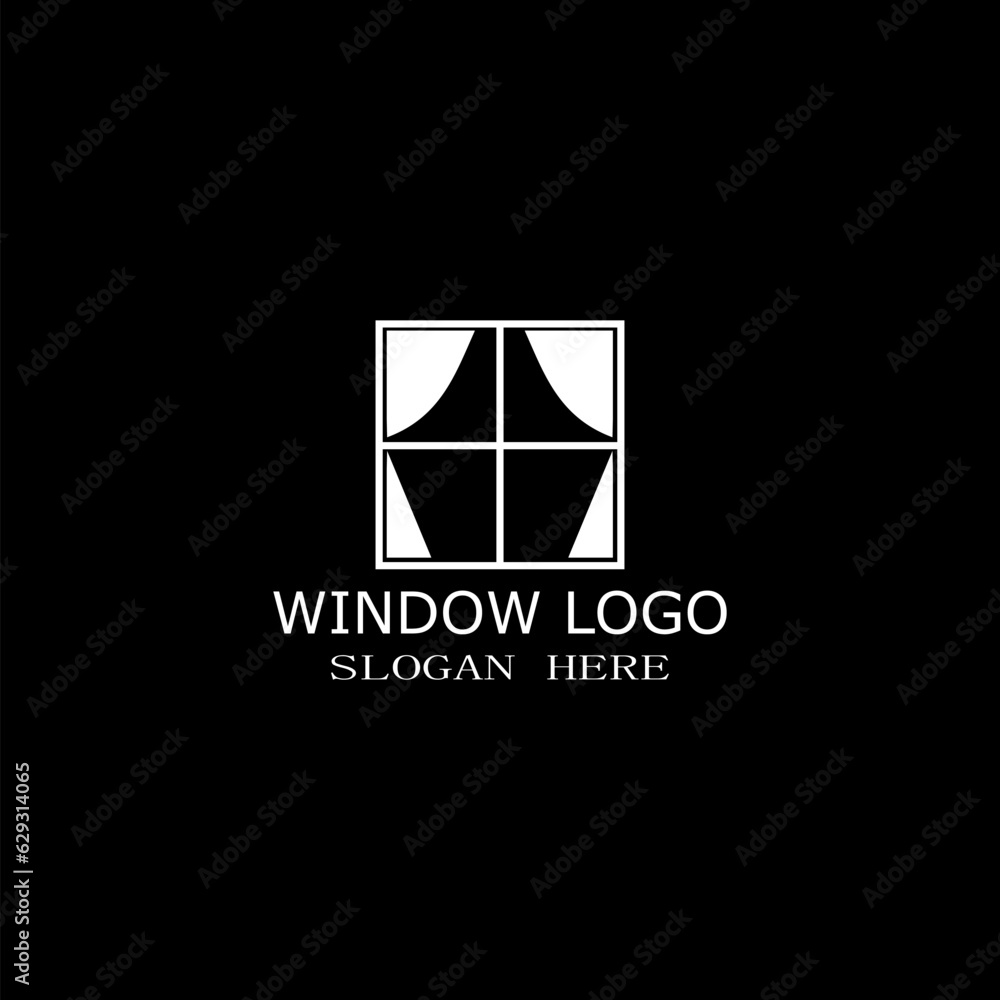 Window logo template. Window replacement vector design on white background Window logo template. Window replacement vector design on white background